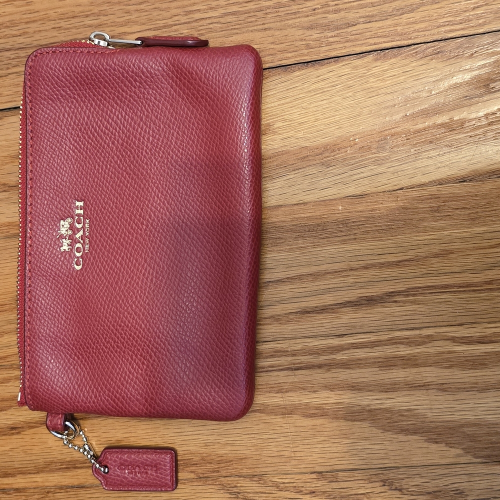 Coach Red Leather Wristlet